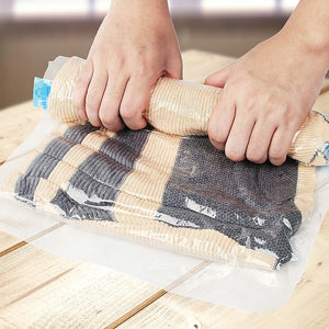 Travel Space Saver Saving Hand Roll Up Roller Seal No Vacuum Storage Bag X20