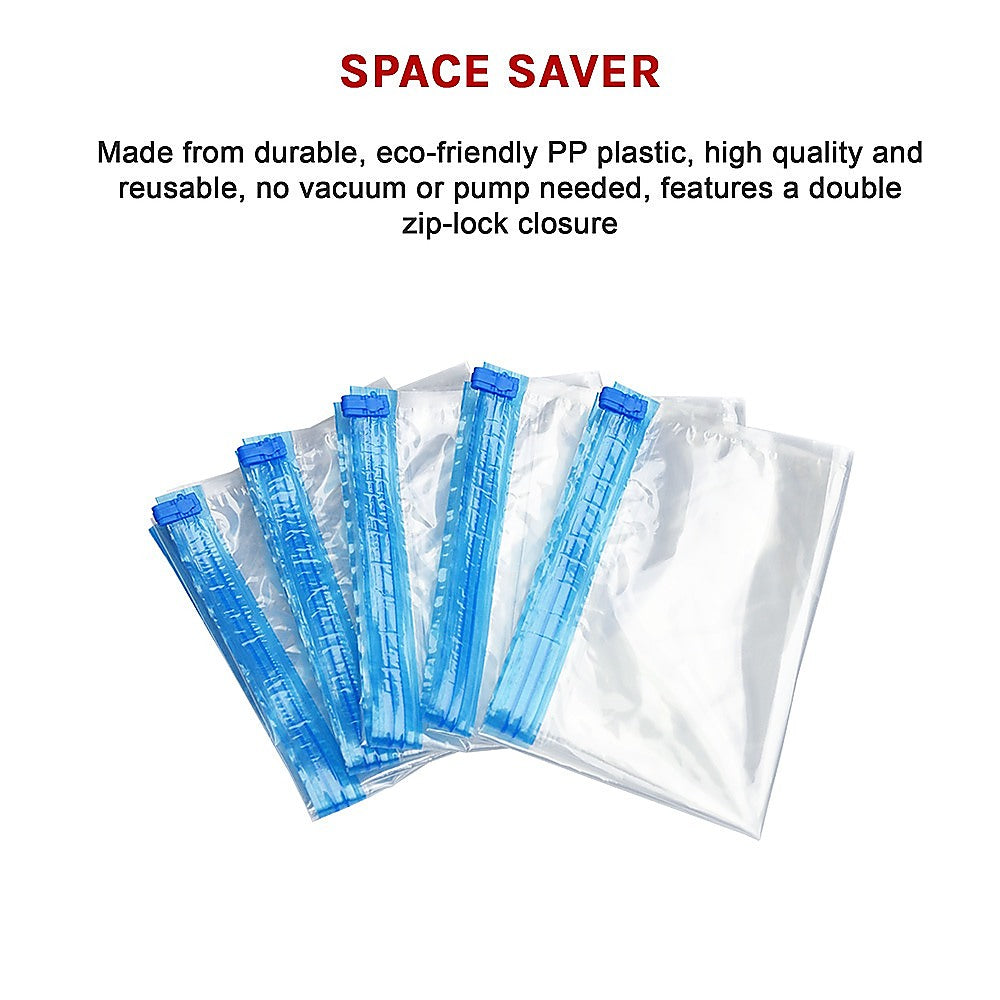 Travel Space Saver Saving Hand Roll Up Roller Seal No Vacuum Storage Bag X20