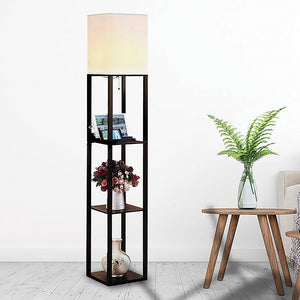 Shelf Floor Lamp - Shade Diffused Light Source With Open-Box Shelves