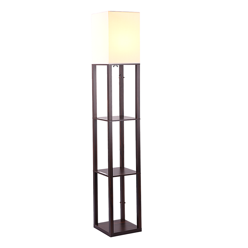 Shelf Floor Lamp - Shade Diffused Light Source With Open-Box Shelves