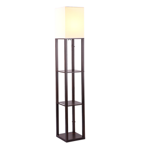 Shelf Floor Lamp - Shade Diffused Light Source With Open-Box Shelves