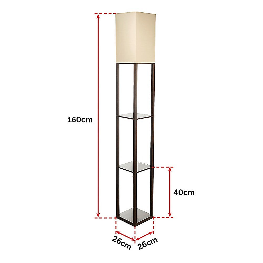 Shelf Floor Lamp - Shade Diffused Light Source With Open-Box Shelves