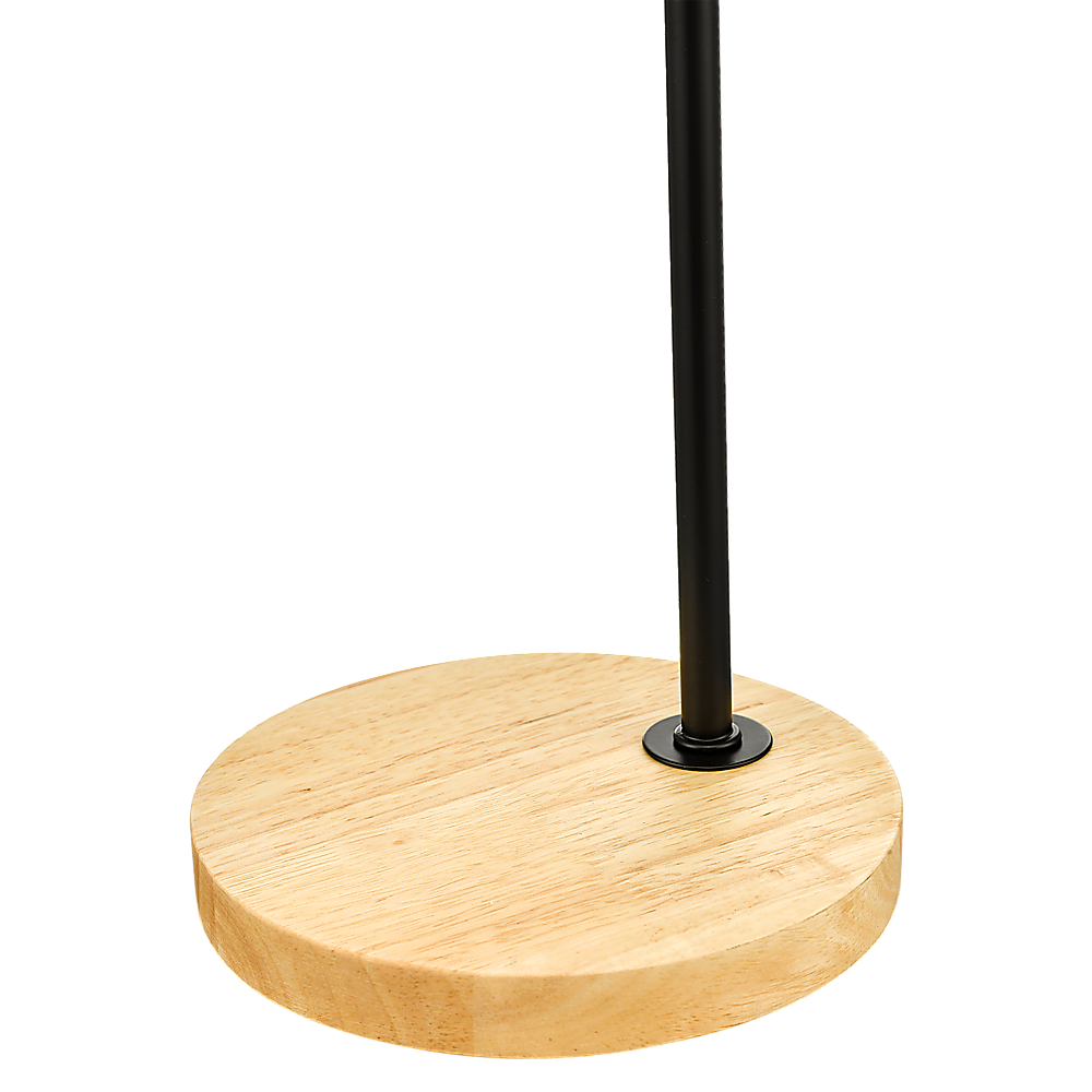 Modern Table Lamp Desk Light Timber Base Bedside Bedroom Black