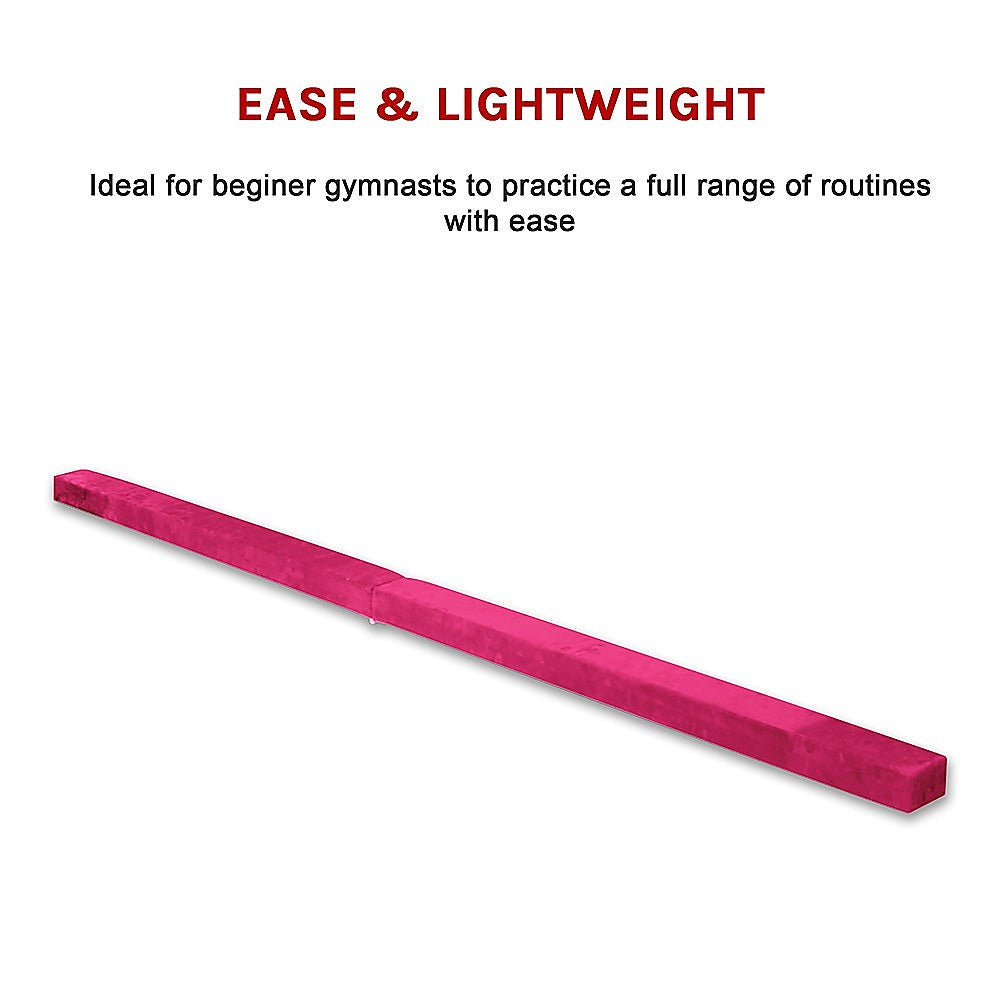 Randy & Travis Machinery 2.2M Gymnastics Folding Balance Beam Pink Synthetic Suede