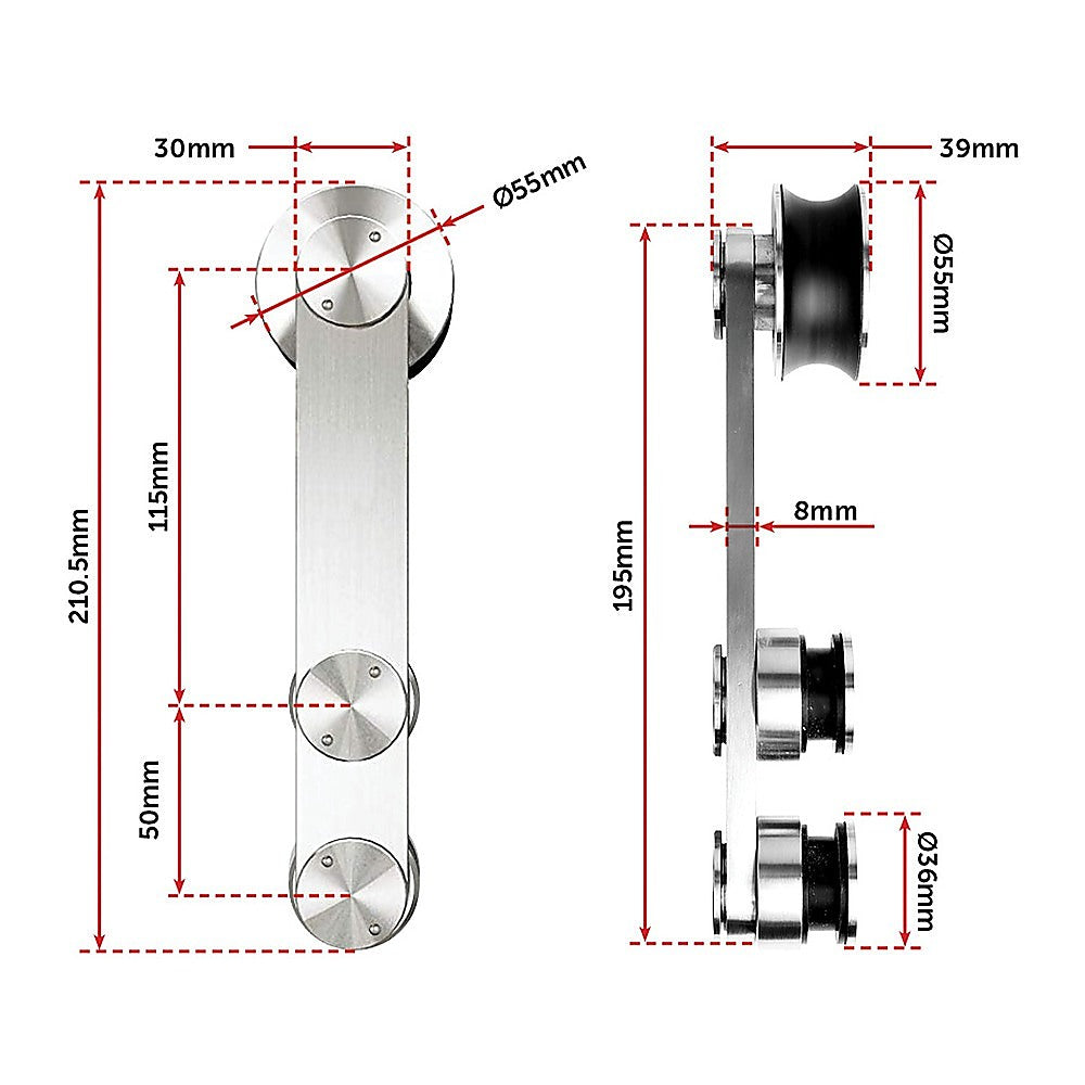 Sliding Barn Door Hardware Stainless Steel