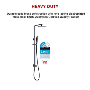 Wels 8" Rain Shower Head Set Square Dual Heads Faucet High Pressure Hand Held