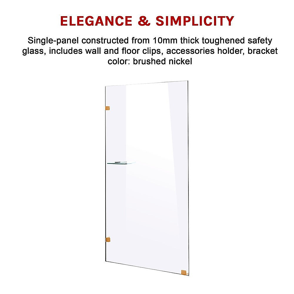 900 X 2100Mm Frameless 10Mm Safety Glass Shower Screen