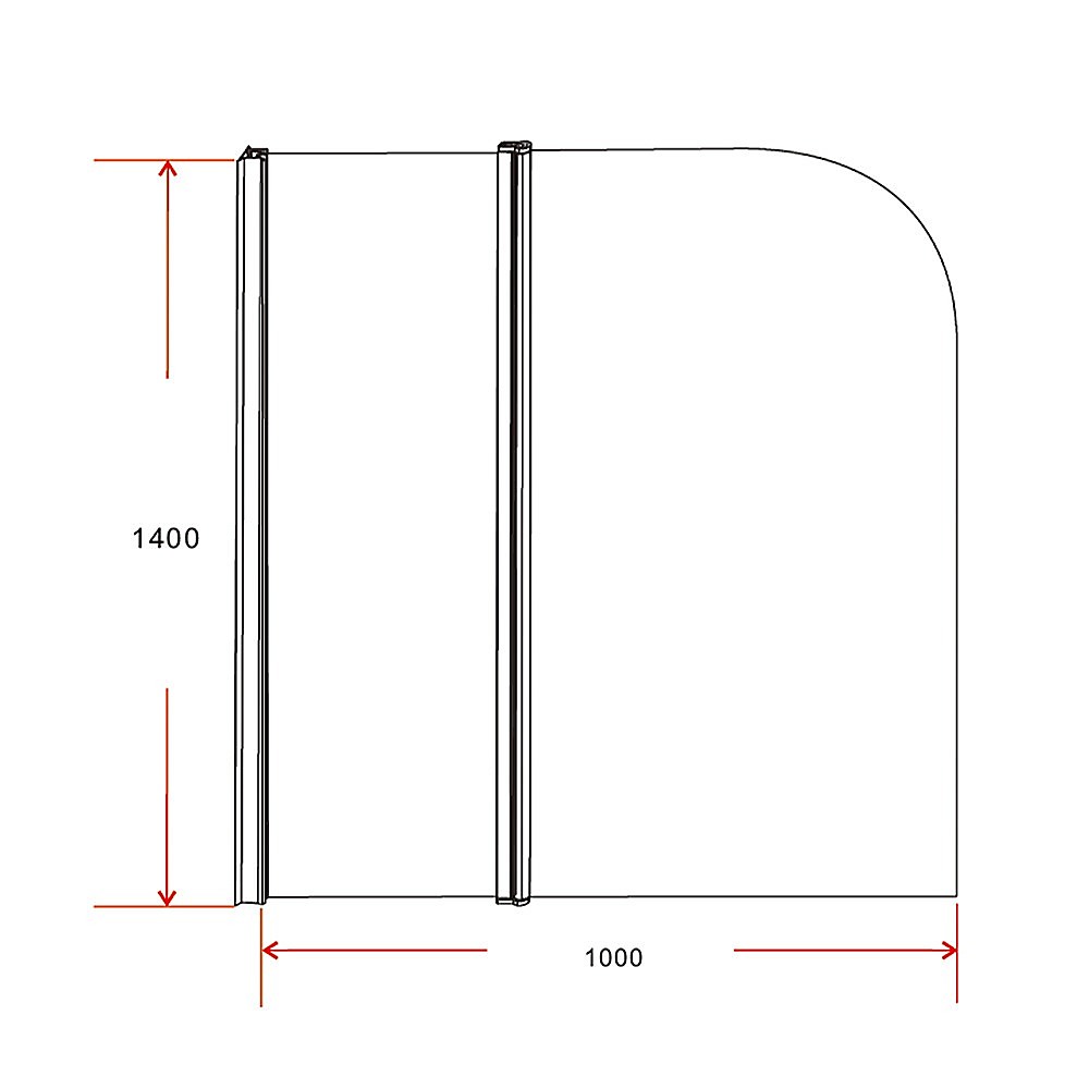 180 Pivot Door 6Mm Safety Glass Bath Shower Screen 1000X1400mm By Della Francesca