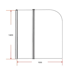 180 Pivot Door 6Mm Safety Glass Bath Shower Screen 1000X1400mm By Della Francesca