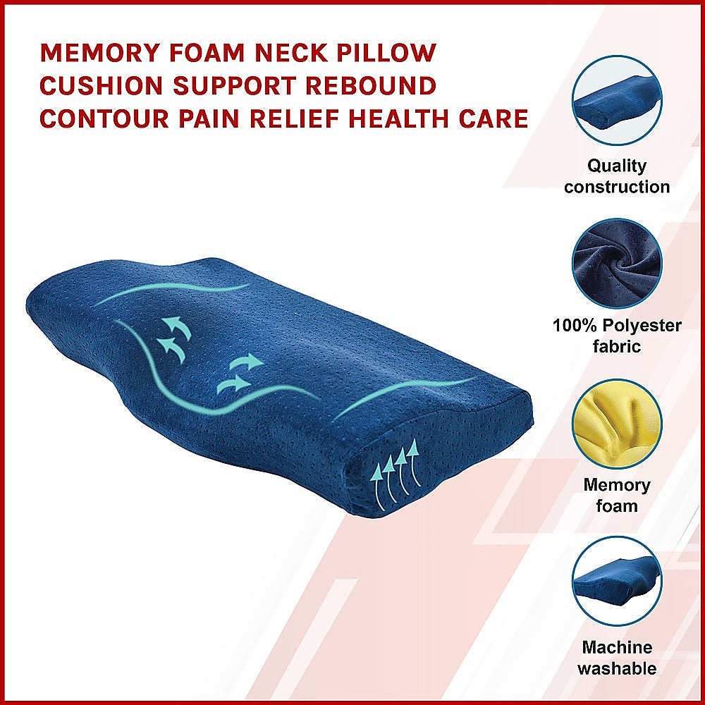 Memory Foam Neck Pillow Cushion Support Rebound Contour Health Care