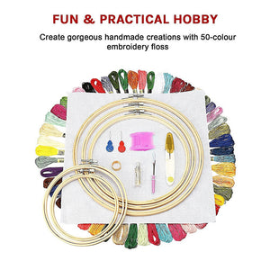 Embroidery Starter Kit Cross Stitch Diy Hand Craft 50 Color