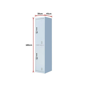 2-Door Vertical Locker For Office Gym Shed School Home Storage