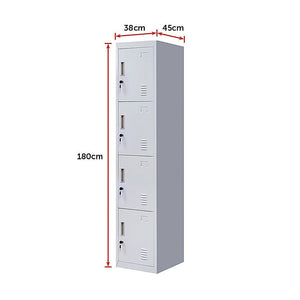 4-Door Vertical Locker For Office Gym Shed School Home Storage