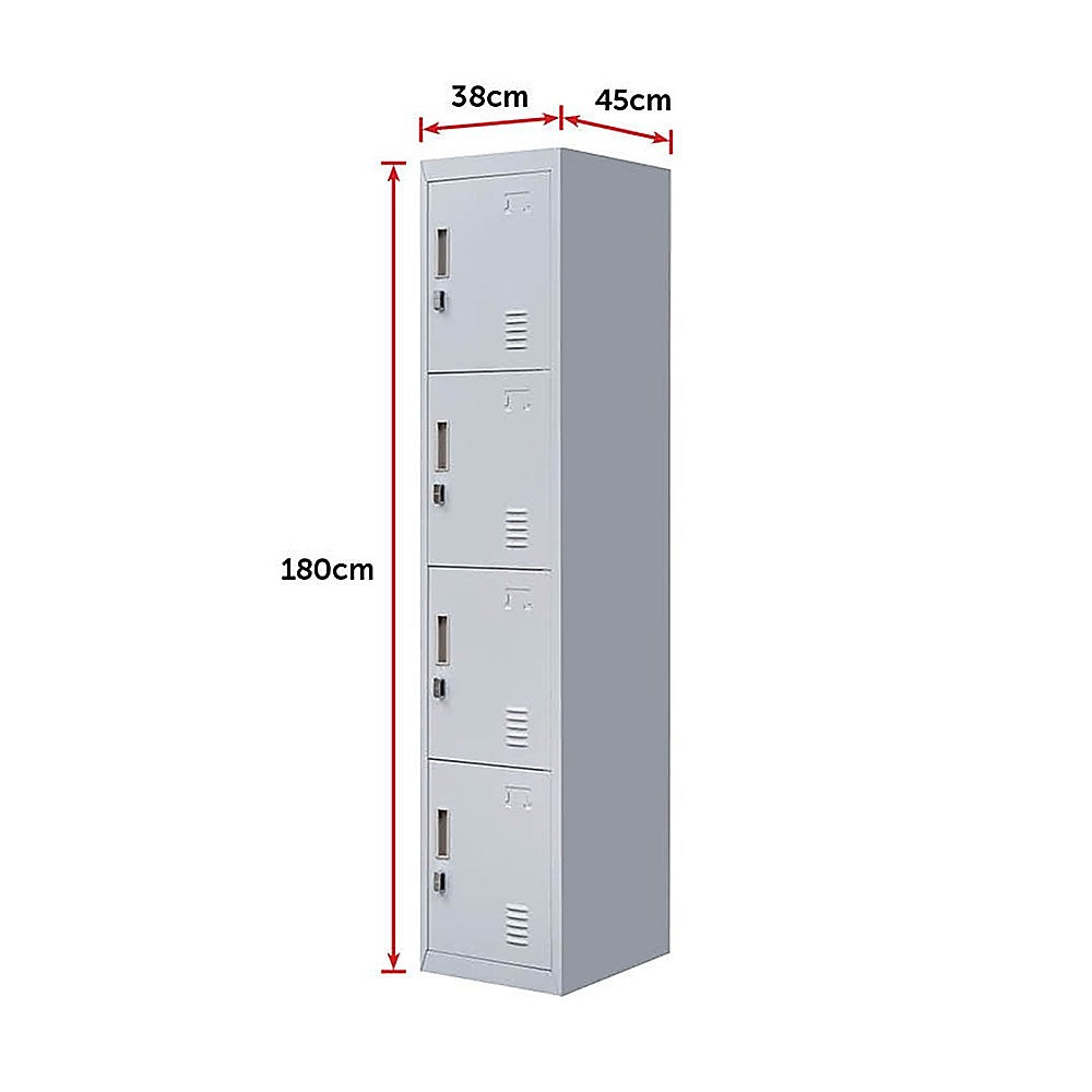 4-Door Vertical Locker For Office Gym Shed School Home Storage