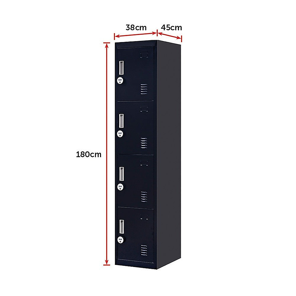 4-Door Vertical Locker For Office Gym Shed School Home Storage