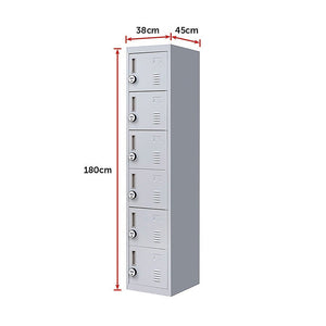 6-Door Locker For Office Gym Shed School Home Storage