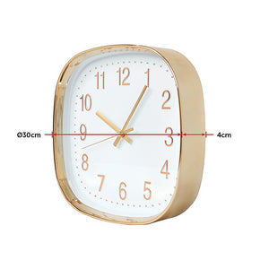 Modern Wall Clock Silent Non-Ticking Quartz Battery Operated Gold