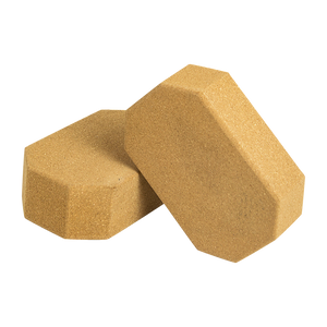 Natural Cork Octagon Yoga Blocks Brick Exercise 2 Pcs Set Eco Non-Slip