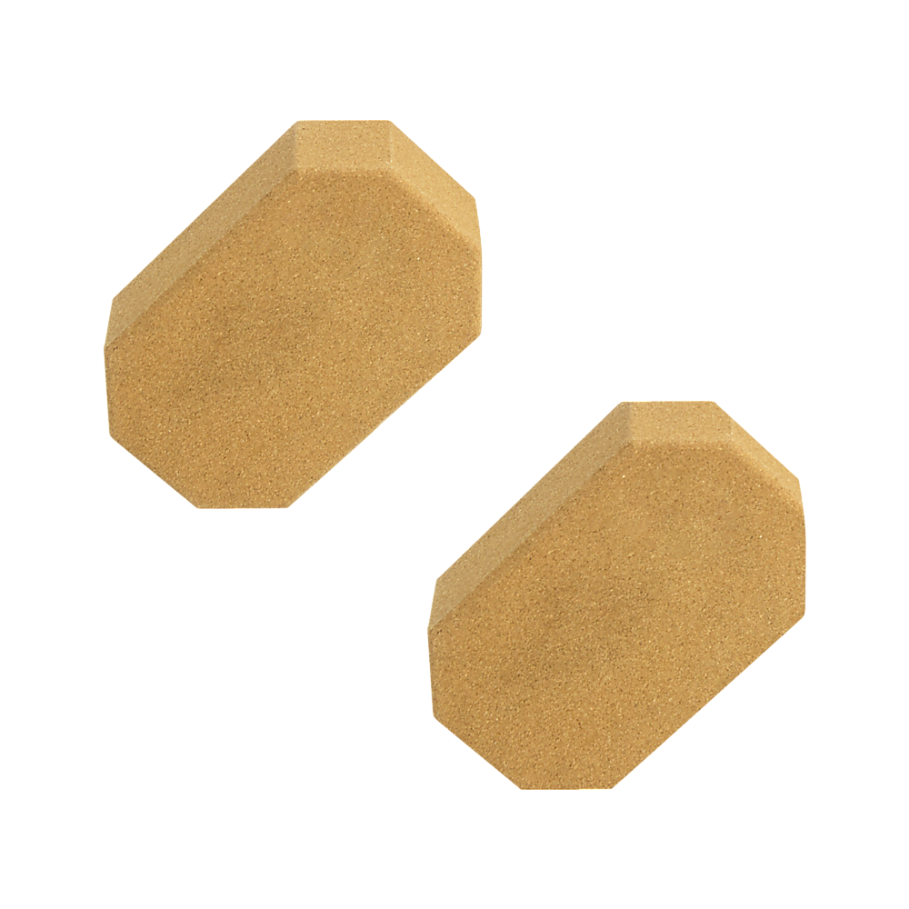 Natural Cork Octagon Yoga Blocks Brick Exercise 2 Pcs Set Eco Non-Slip