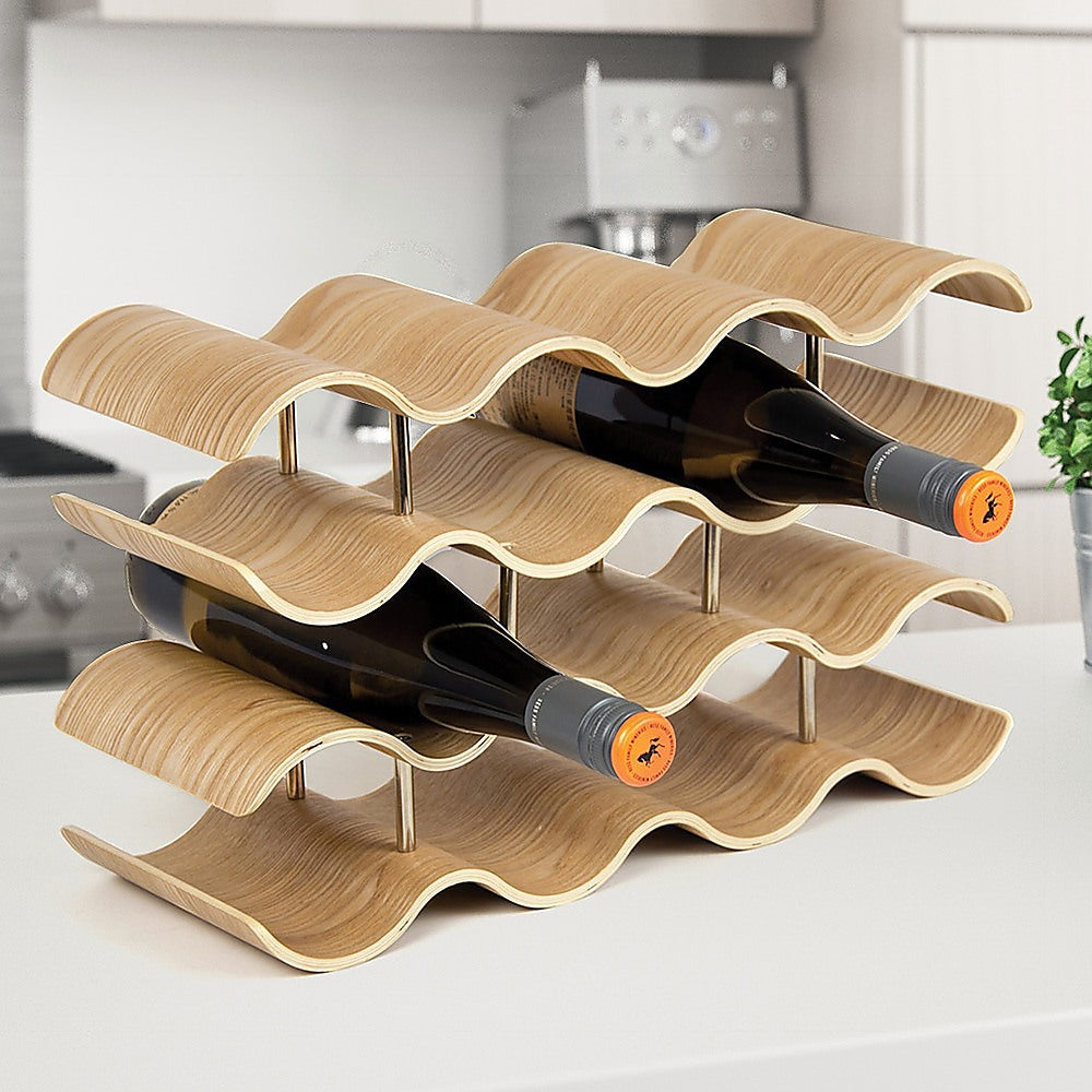 Wooden Wave Wine Rack/Creative Home Grape Holder Shelf Cabinet/Bottle