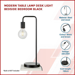 Modern Table Lamp Desk Light Bedside Bedroom Black