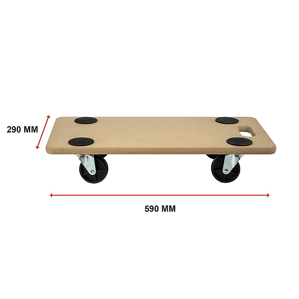 200Kg Heavy Duty Hand Dolly Furniture Wooden Trolley Cart Moving Platform Mover