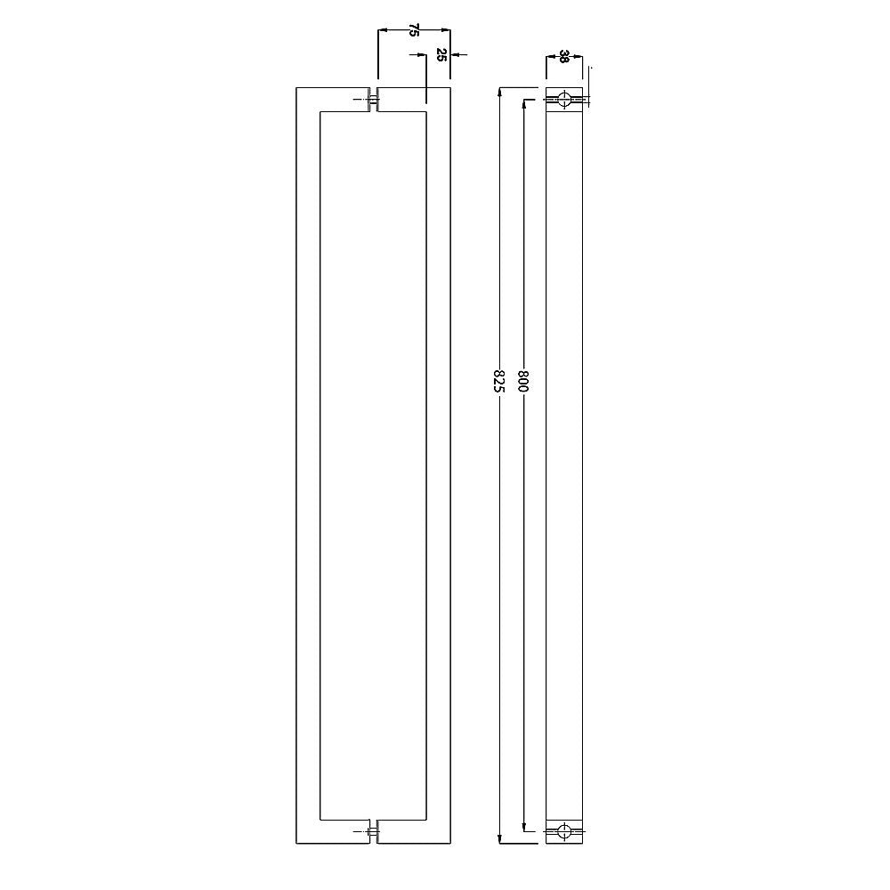 Entrance Door Pull Handle Brushed Satin 800Mm