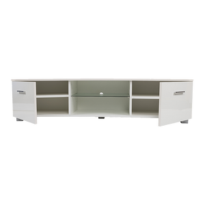 Tv Cabinet Entertainment Unit Stand High Gloss Storage Shelf 140Cm White