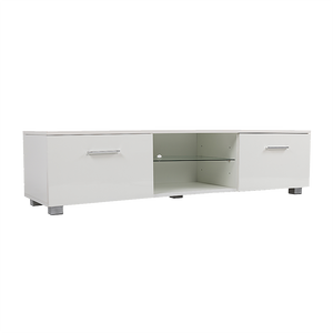 Tv Cabinet Entertainment Unit Stand High Gloss Storage Shelf 140Cm White