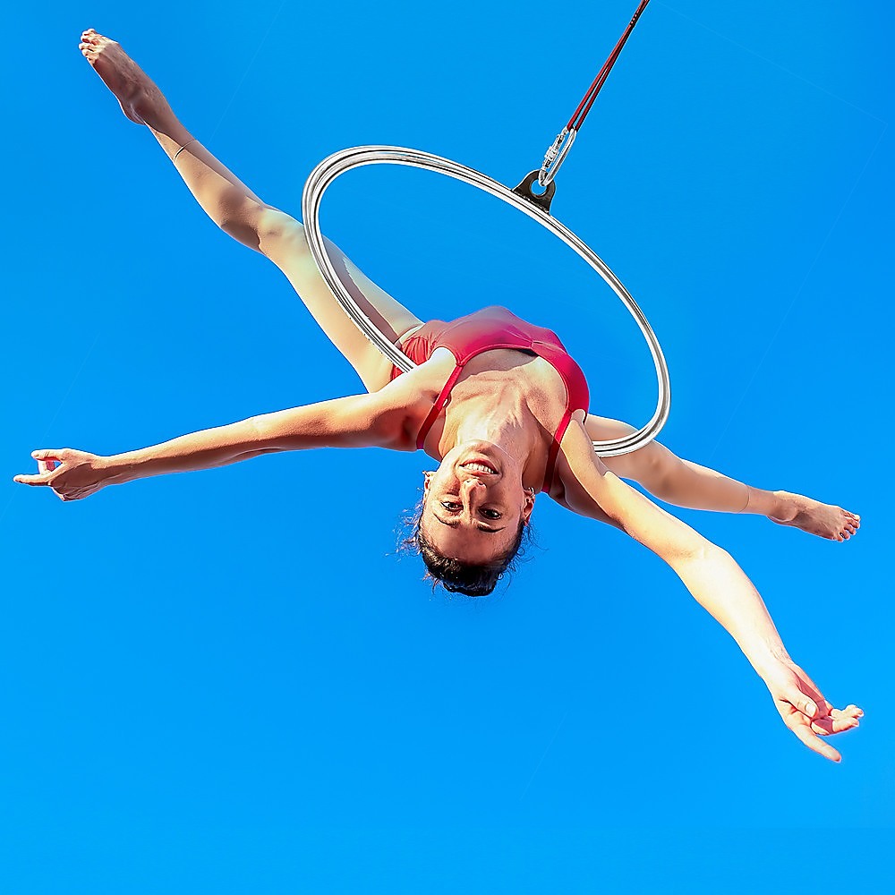 Aerial Yoga Hoop 90Cm Lyra Circus Single Point Ring Set