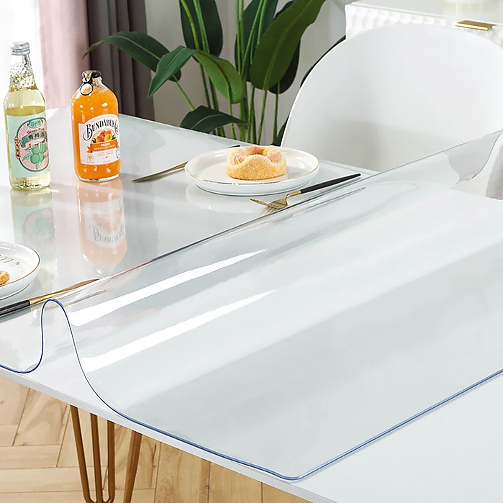 Pvc Tablecloth Protector 107X213.4Cm Clear Plastic Cloth Cover Transparent