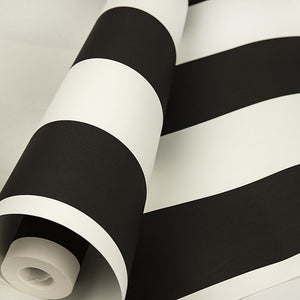 Modern Fashion Black & White Stripes Wallpaper Mural