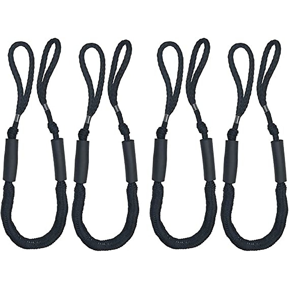 Randy & Travis Machinery 4 Pack Marine Bungee Dock Line Boat Mooring Rope Anchor Cord Stretch