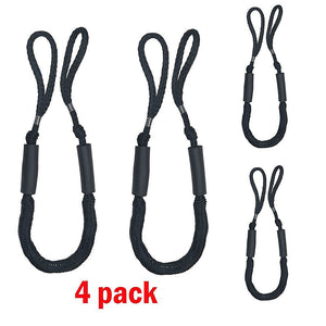 Randy & Travis Machinery 4 Pack Marine Bungee Dock Line Boat Mooring Rope Anchor Cord Stretch