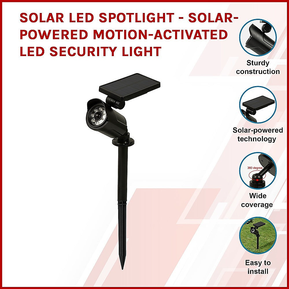 Solar Led Spotlight - Solar-Powered Motion-Activated Security Light