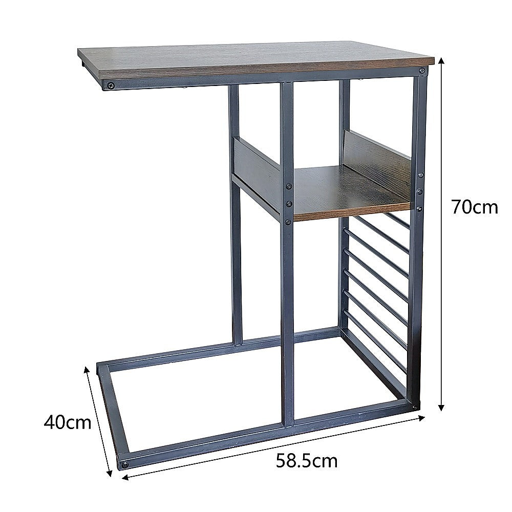 Randy & Travis Machinery Sofa Side End Table Wooden Shelf Couch Living Nightstand