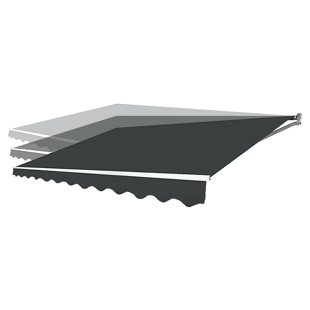 Bariloche Outdoor Folding Arm Awning Retractable Sunshade Canopy Grey 5.0M X 3.0M