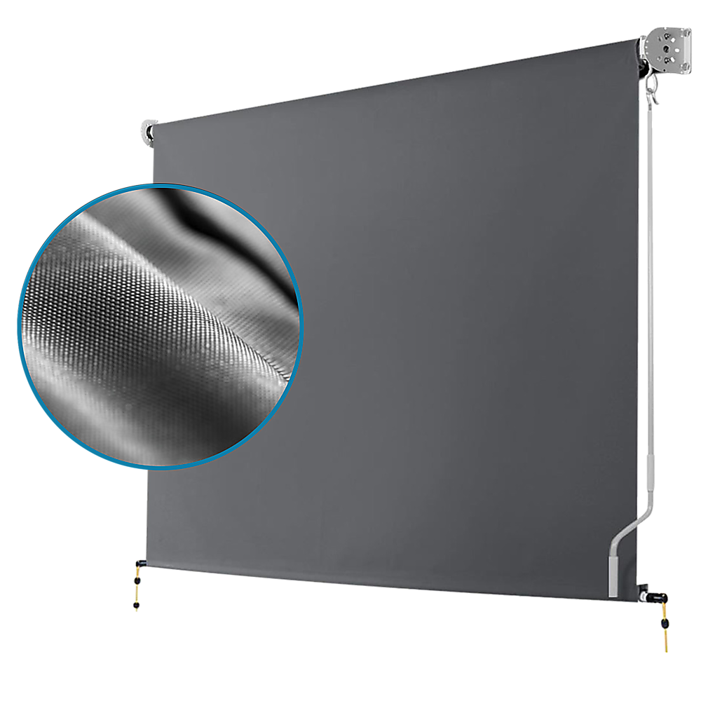 Bariloche Retractable Straight Drop Roll Down Awning Garden Patio Screen 2.1X2.5M