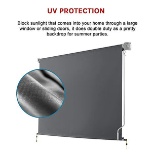 Bariloche Retractable Straight Drop Roll Down Awning Garden Patio Screen 2.1X2.5M