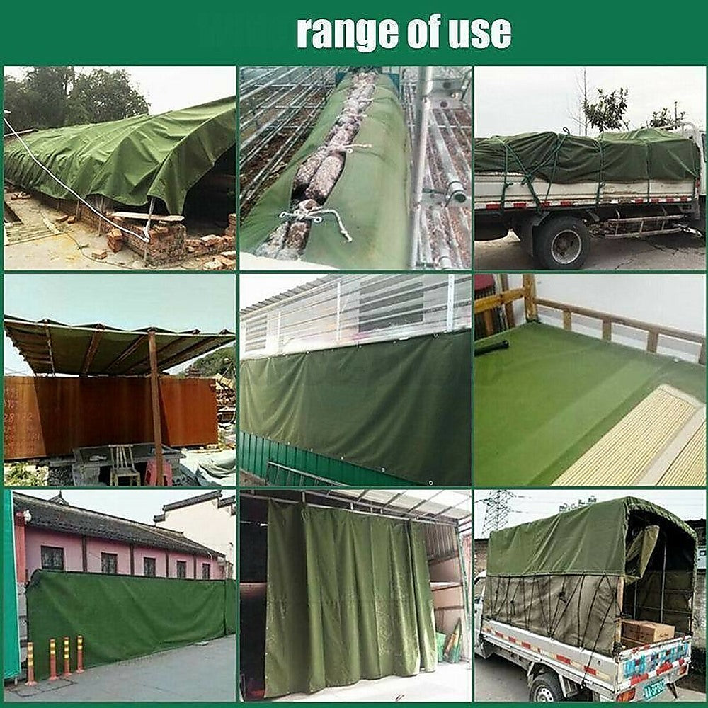 3X4m Army Heavy Duty Waterproof Canvas Tarp Tarpaulin Sun Blocked Dustproof