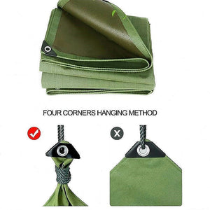 3X4m Army Heavy Duty Waterproof Canvas Tarp Tarpaulin Sun Blocked Dustproof