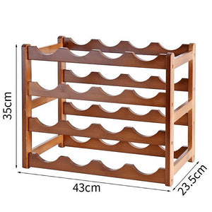 Bamboo Stackable Modular Freestanding Countertop Wine Shelf Rack