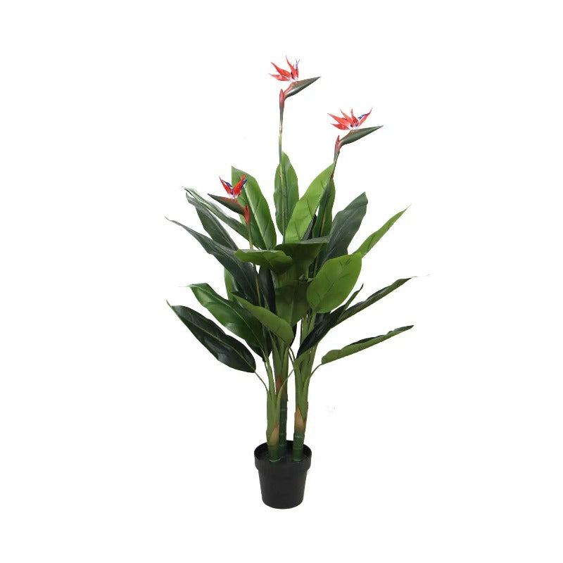 Artificial Bird Of Paradise Plant 110Cm (Red Flowers)