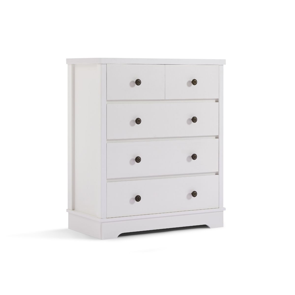 Margaux White Coastal Style Chest Of Drawers Tallboy