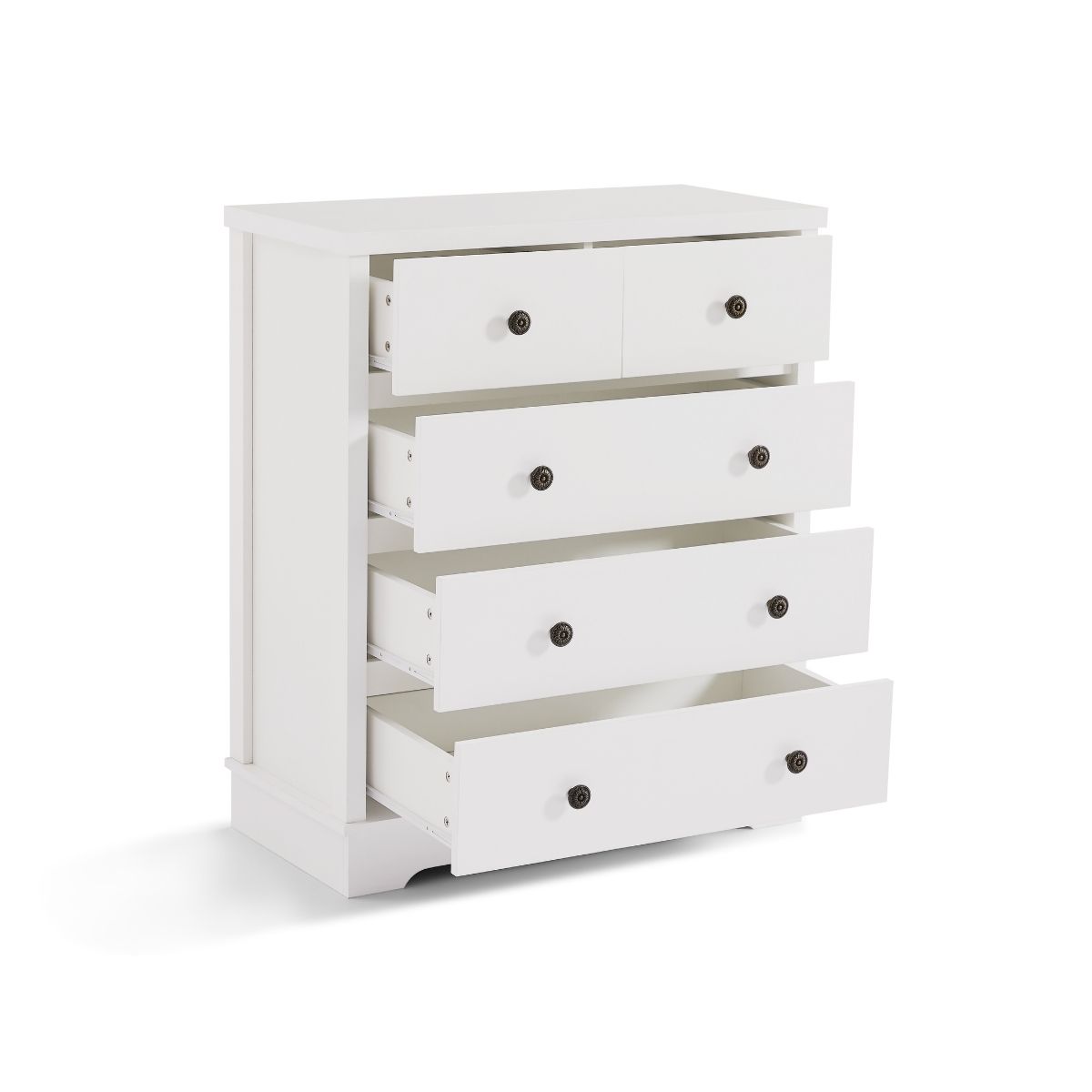 Margaux White Coastal Style Chest Of Drawers Tallboy