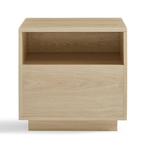 Nola Japandi Style Bedside Table In Oak