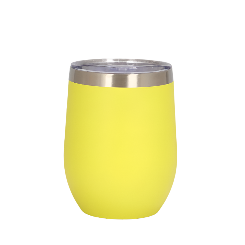 Yellow 12Oz Double Wall Vacuum 304 Eggshell Cup Mini Portable Insulated U Shaped Creative Small Beer Mug