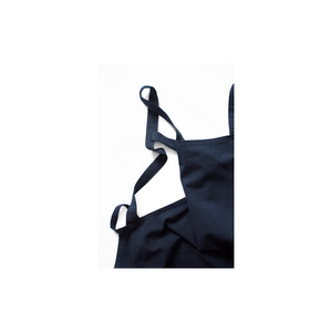 Grey Cotton Linen H Back Apron Solid Color Kitchen Cooking With Pocket