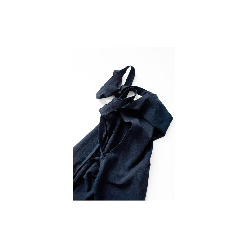 Grey Cotton Linen H Back Apron Solid Color Kitchen Cooking With Pocket