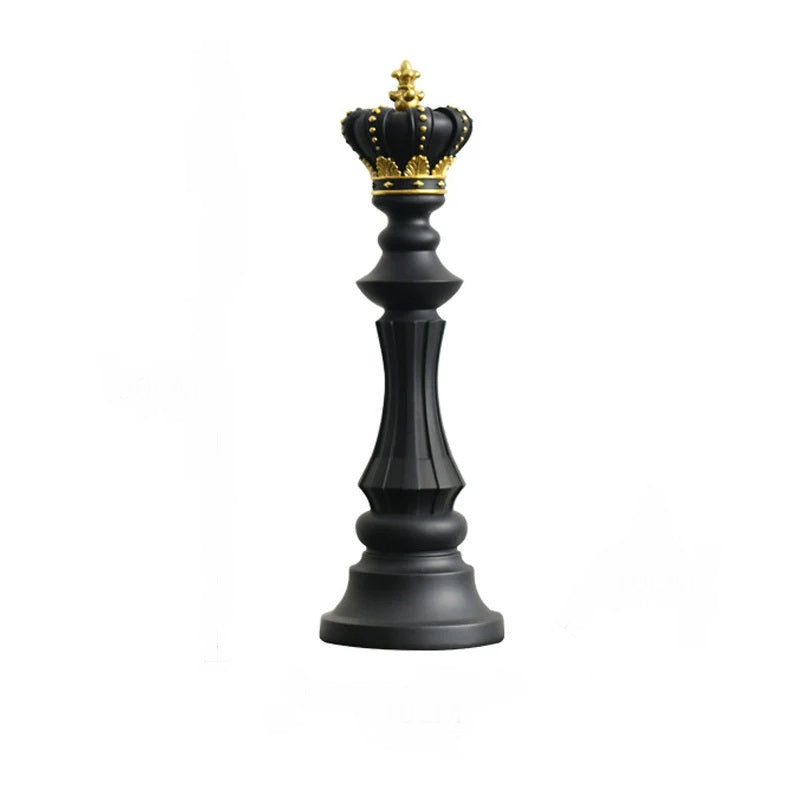 Figurine Chess Piece Black King Medium Resin Living Room Decoration Gifts